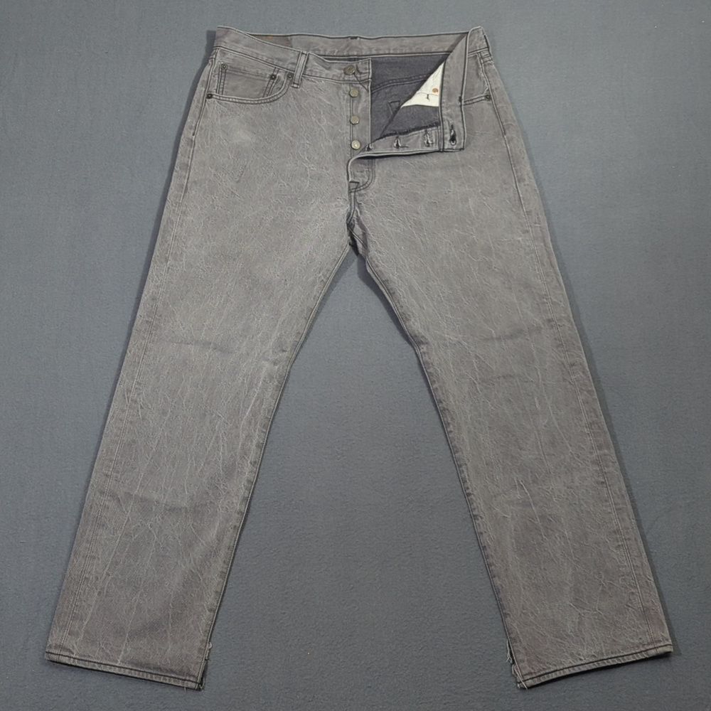 Levi's Jeans Men's 36x32 Gray 501XX Button Fly Straight Leg Inseam Measures 29"